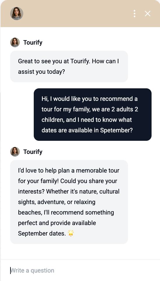 tourify a.i chat