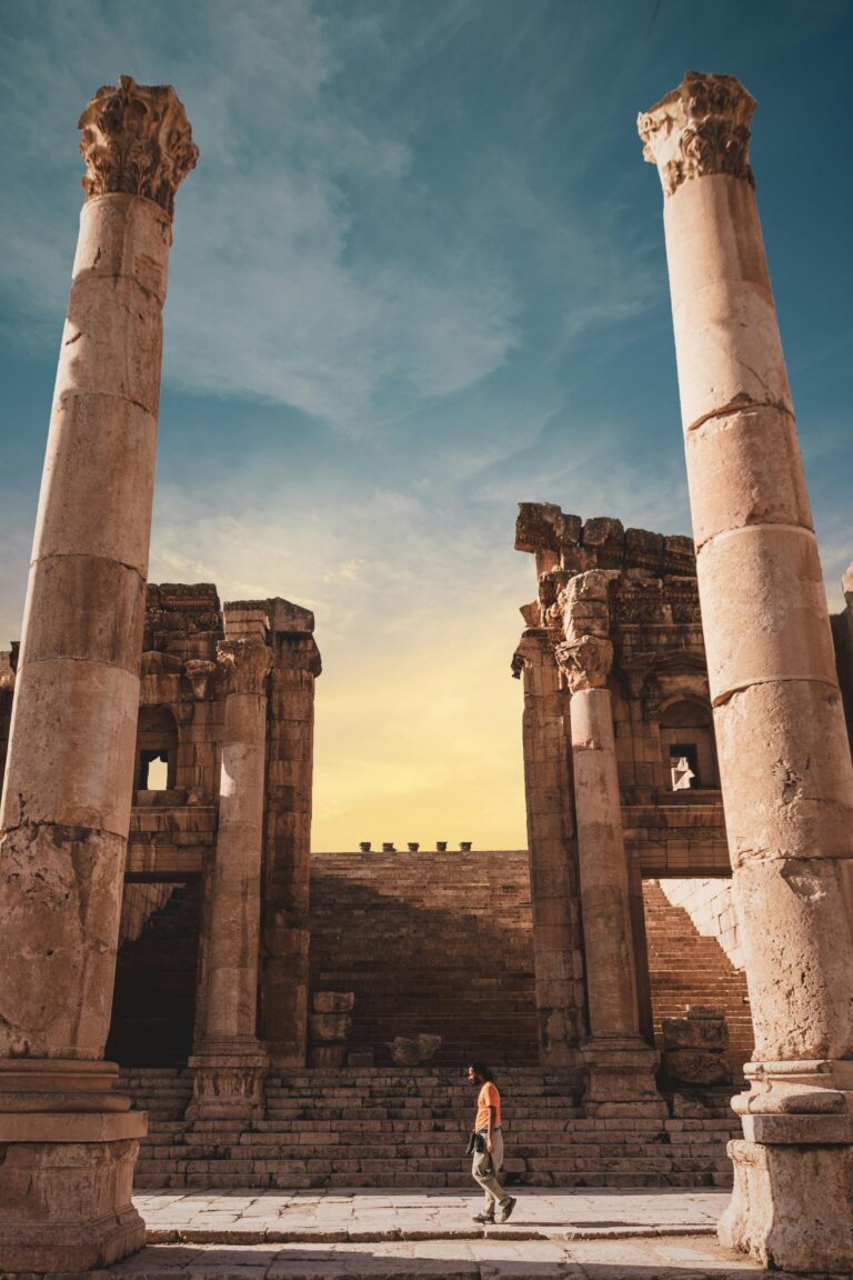 man walking in jordan vacation